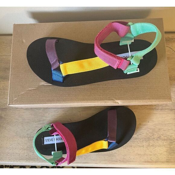 Steve Madden Women's Henley Ankle Strap‎ Flatform Sandals Multi NEW Size 7 - Picture 2 of 6